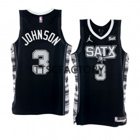 Maillot NBA San Antonio Spurs Keldon Johnson 3 Nike 2022-23 Statement Edition Noir Swingman - Homme